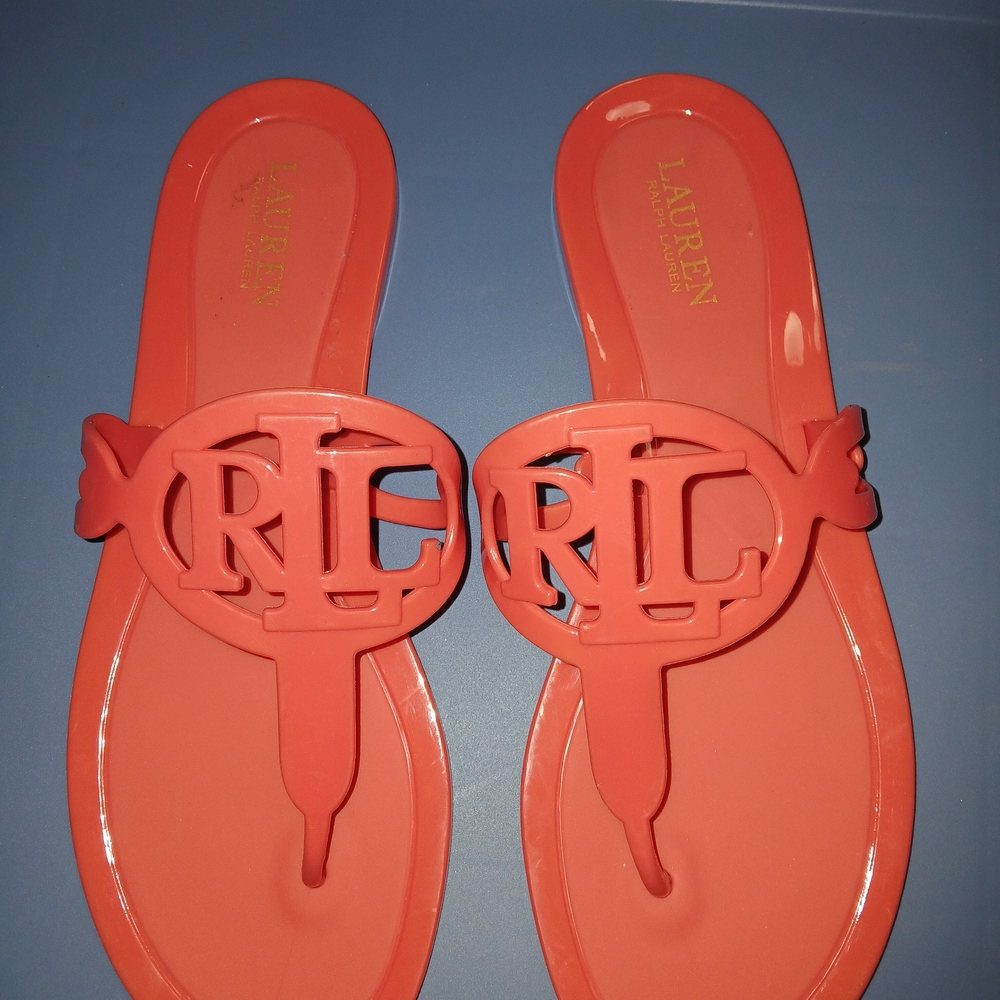 Lauren Ralph Lauren Coral Jelly Logo Thong Sandals